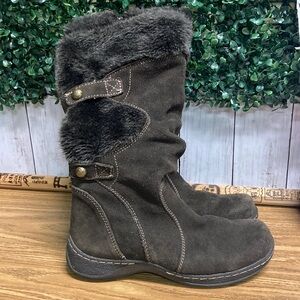 BareTrap’s Mid-Calf Women's Dark Brown Fur-Lined Boots Size 7
